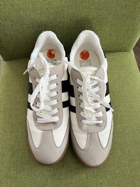 Dolce Vita White Sneakers with Black Accent